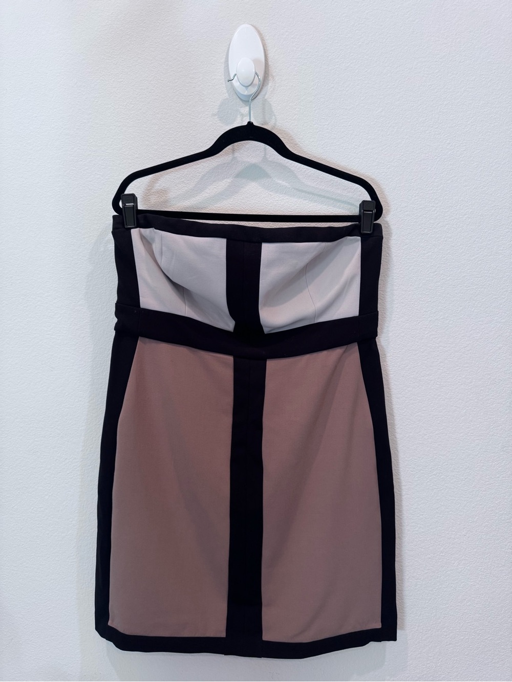 New York & Company Black and Taupe Colorblock Mini Dress